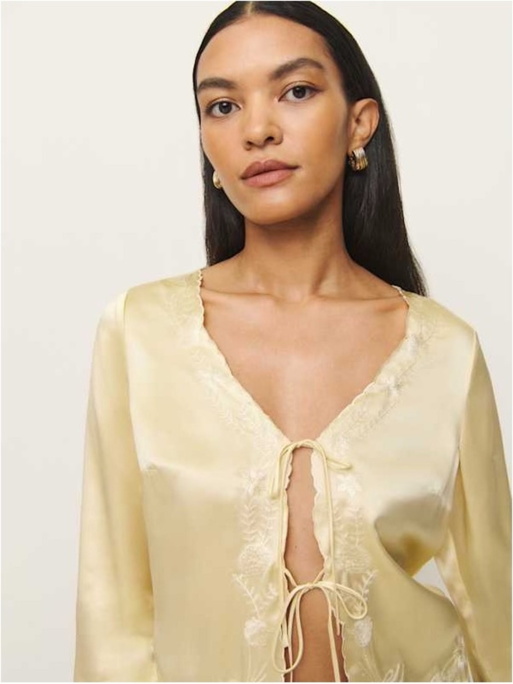Reformation Rosina Silk Top